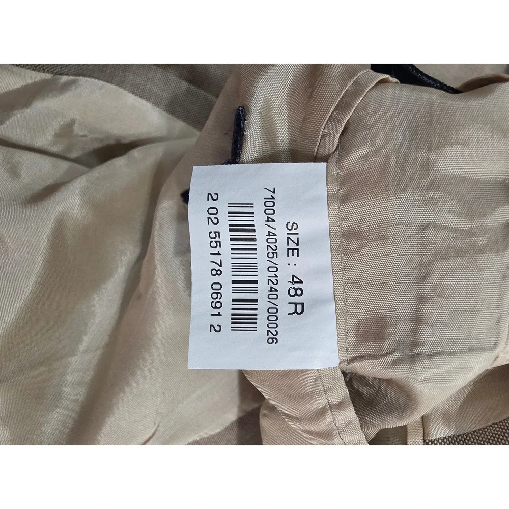 Brooks Brothers Mens 48R Tan Pure New Wool 3 Button Patch Pocket Blazer Sport